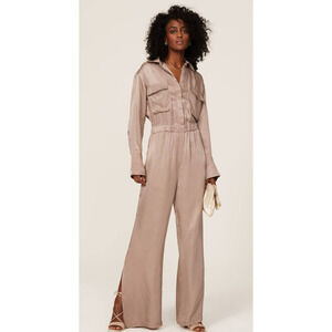 Nicholas Emma Jumpsuit  Satin Long Sleeve Size 0